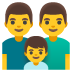 👨‍👨‍👦 family: man, man, boy display on Google